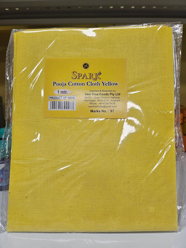 Spark Pooja-Cloth ea Yellow 1Mtr